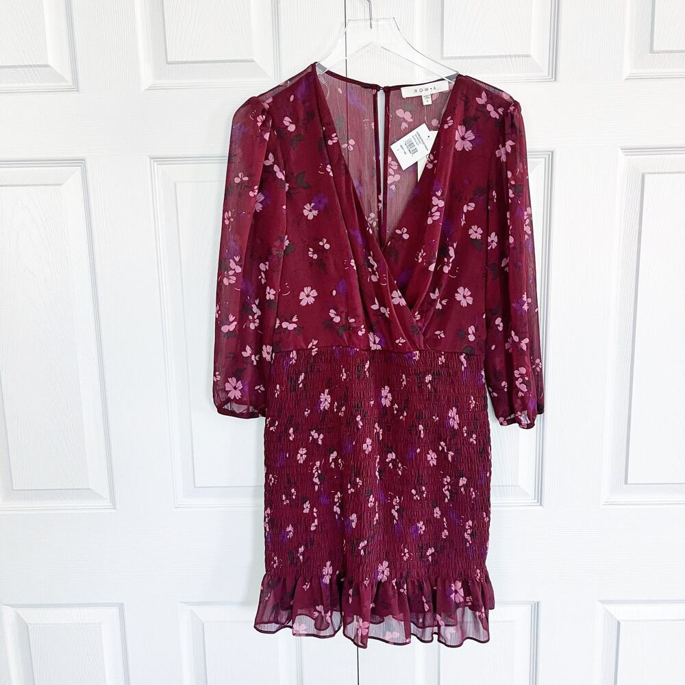 ROWA Floral Burgundy Mini Dress